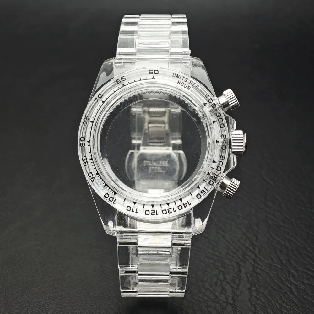 39,5mm VK63 Transparentes Herrenuhrengehäuse Passend für VK63 Uhrwerk und 20mm Armband Uhrenzubehör Uhrenteile Uhrenbox – Detail 3