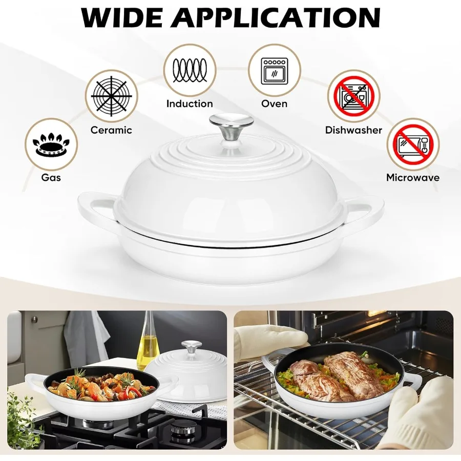 Голландская печь для хлеба для выпечки на тыкве 5,5 QT Эмалированная чугунная голландская печь с крышкой Форма для хлеба на тыкве с сверхмощными Dua