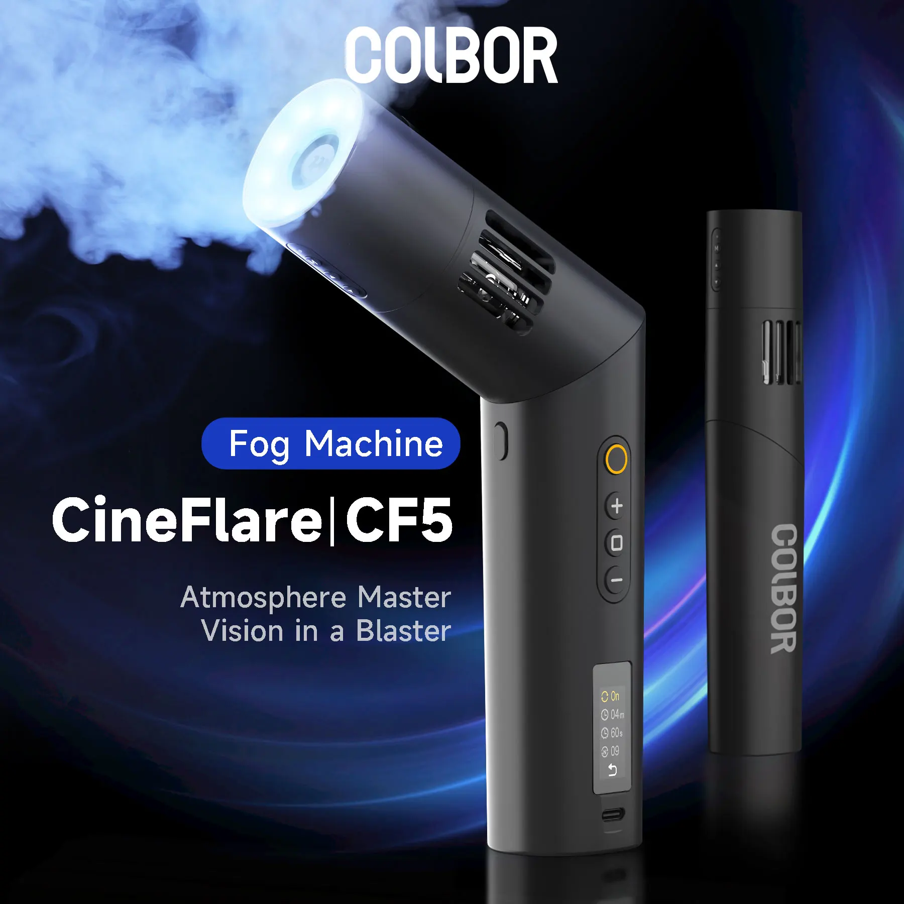 ماكينة رش الدخان المحمولة SYNCO COLBOR CF5 قابلة للانحناء مع جهاز تحكم عن بعد لتصوير الفيديو وأجواء أداء المرحلة