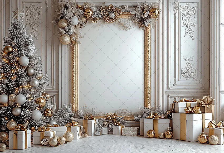 Mehofond-خلفية التصوير الفوتوغرافي للأطفال ، الجدار الأوروبي الأبيض ، شجرة عيد الميلاد ، صورة عائلية ، خلفية ، استوديو الصور ، الشتاء