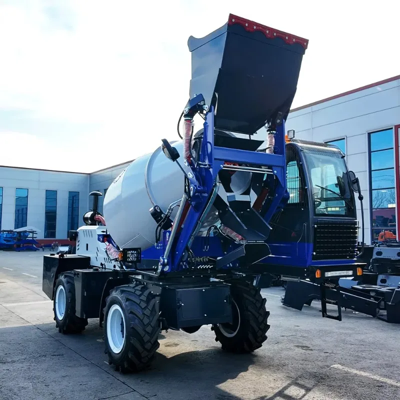 270° Drum Turning + Two Way Drive Portable Self Feeding Concrete Cement Mixer Equipment for Tight Spaces