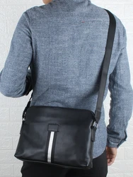 Casual Men's Leather Bapa Soft PU Crossbody Bag Busin oulder Bag Street Sle Trendy Satchel Youth Faion Accory