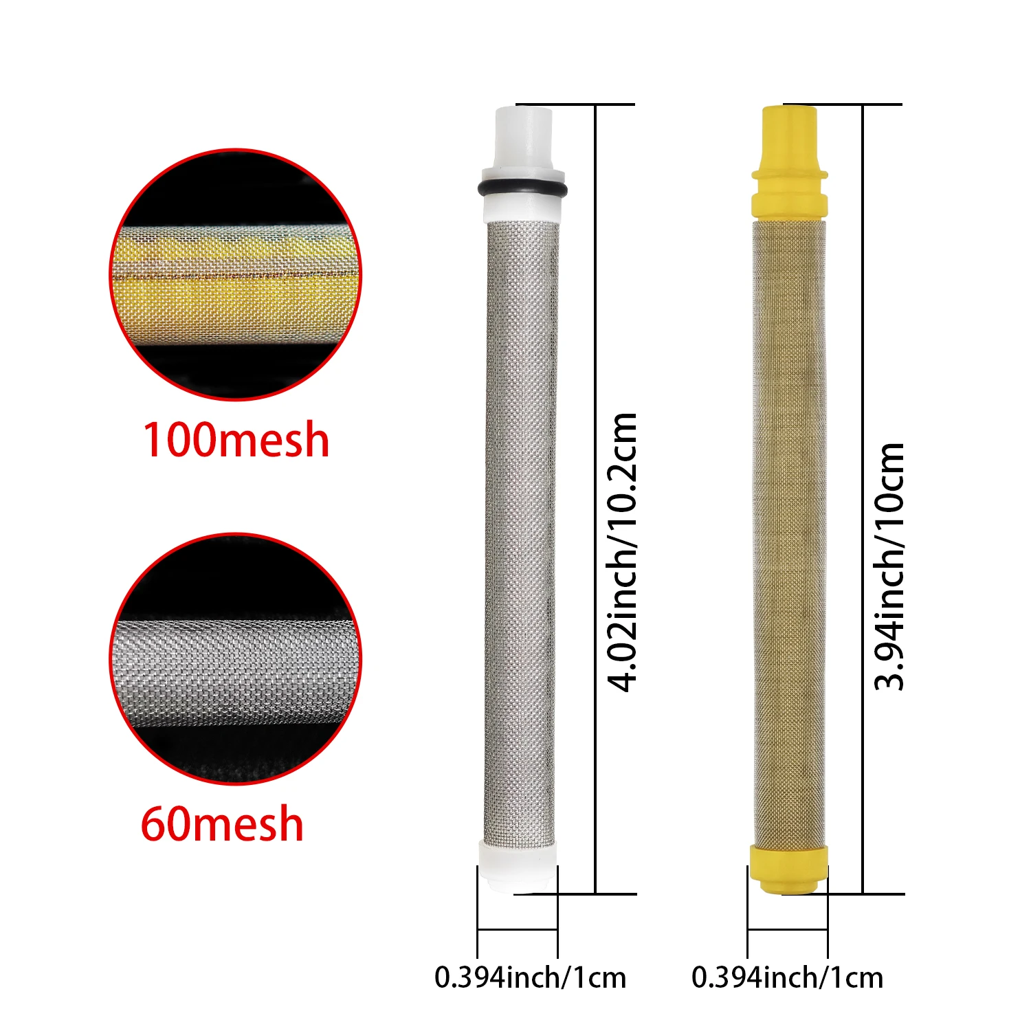10Pcs 100 Mesh Airless Spray Gun Filters Stainless Steel Reusable Paint Sprayer Replacement Screen Filter Kit