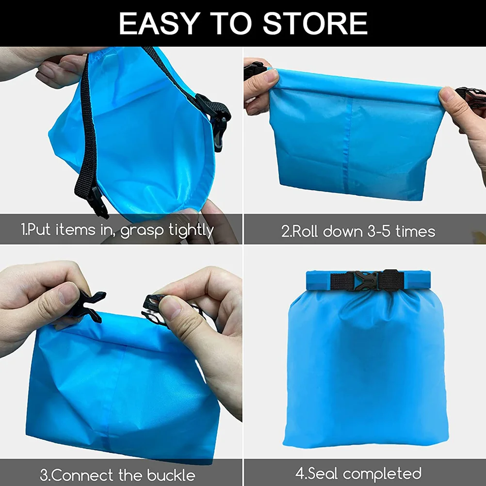 6Pcs Portable Drifting Pouch Waterproof Roll Top Dry Bag for Swimming Camping Outdoor Equipment Storage Solution