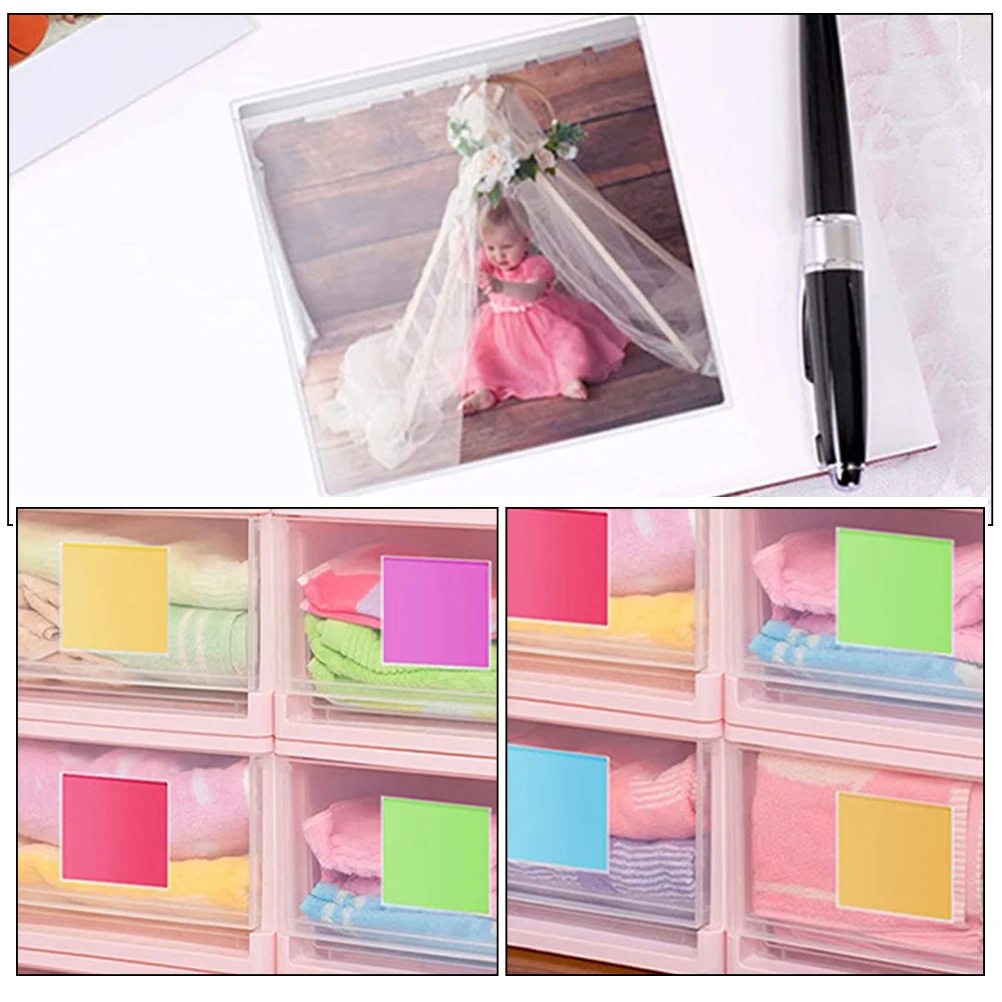 

20 Pcs Adhesive Bag Vinyl Card Holder Index Sleeves File Pocket Labels Pockets Clear