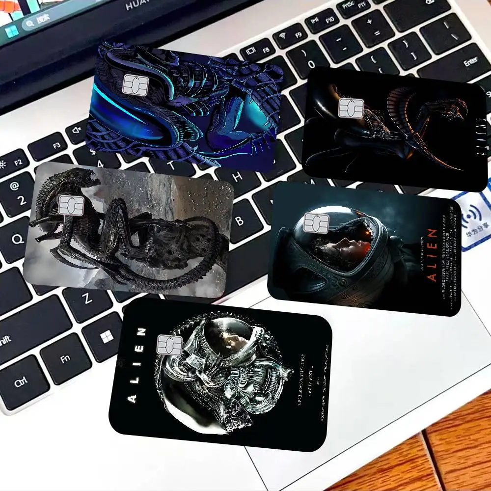 Sci-Fi Alien Movie Cartoon Credit Card Skin Stickers for Bank Card Bus Metro Card Sticker Waterproof Women Gift