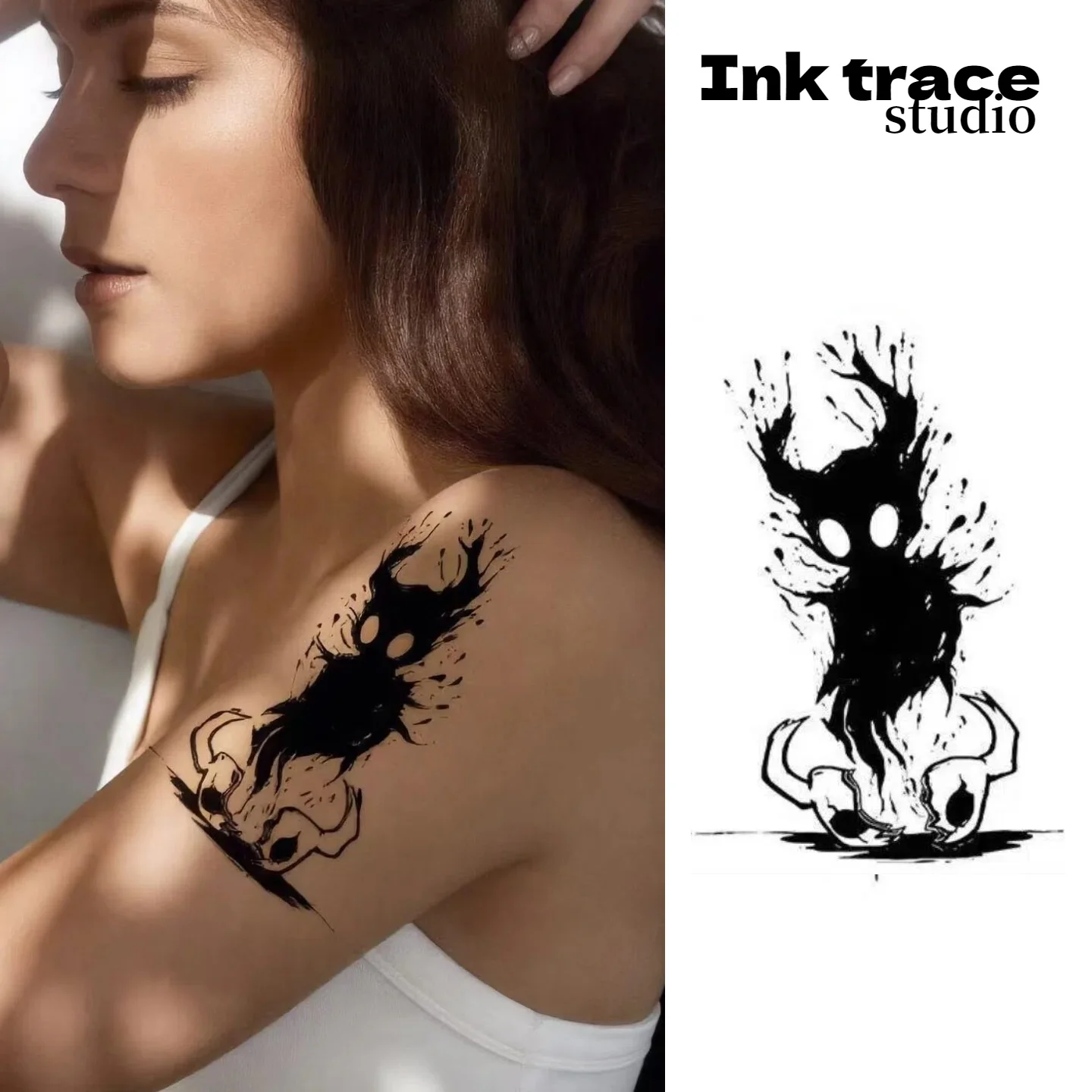 Super Cool Black Hole Knight   New Semi-Permanent Waterproof Tattoo Stickers Last 10–12 Days