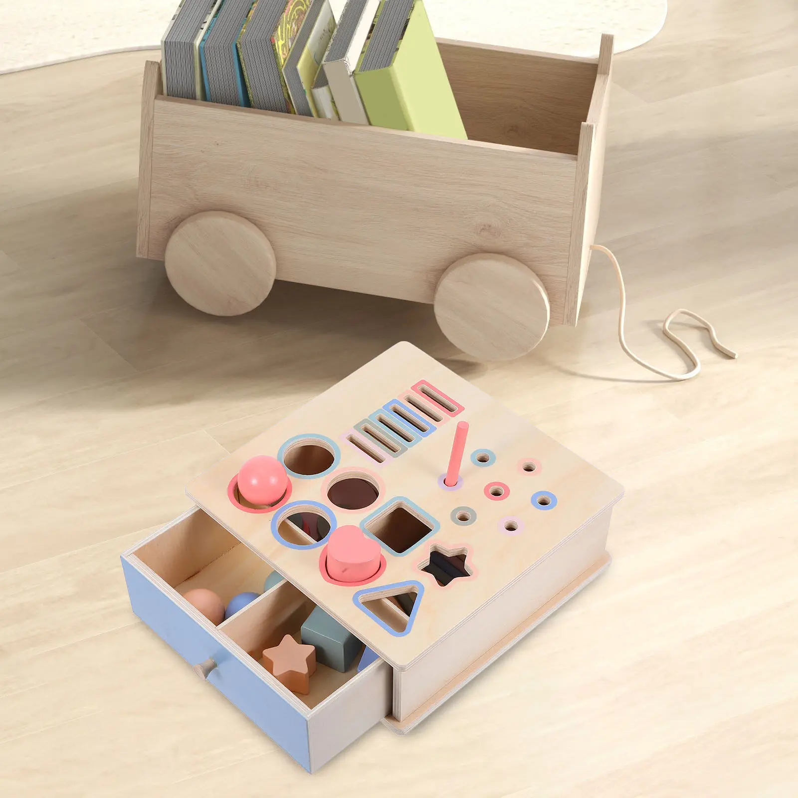 

Набор развивающих деревянных игрушек Монтессори: сортер-головоломка для малышей 1-3 лет, игра на сопоставление цветов, развитие мелкой моторики