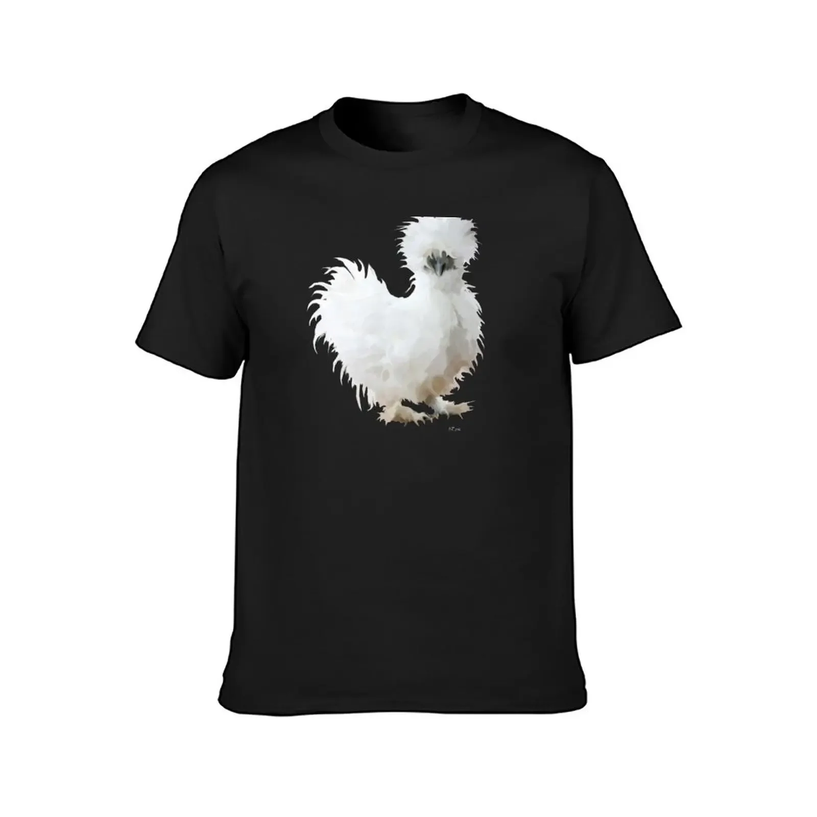 Silly White Silkie Chicken T-Shirt cotton graphic tees blue archive quick-drying vintage anime shirt men t shirt