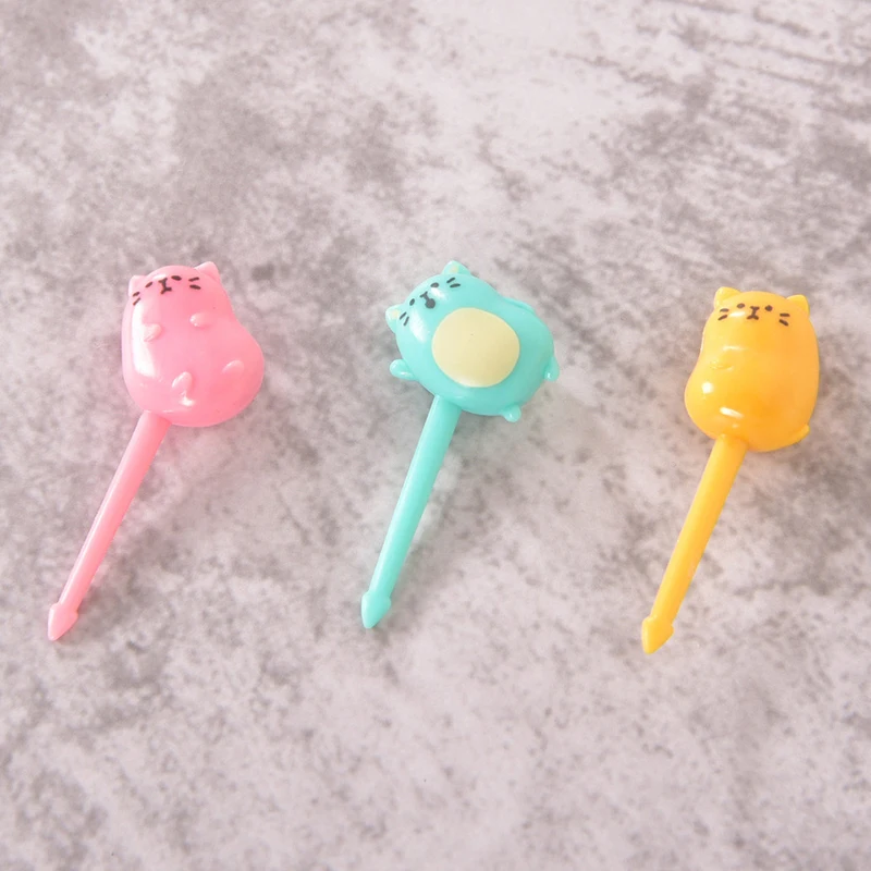 Cartoon Fruit Fork Toothpicks Cute Animal Food Selection Mini Lunch Box Decoration Children's Food Supplement Tool