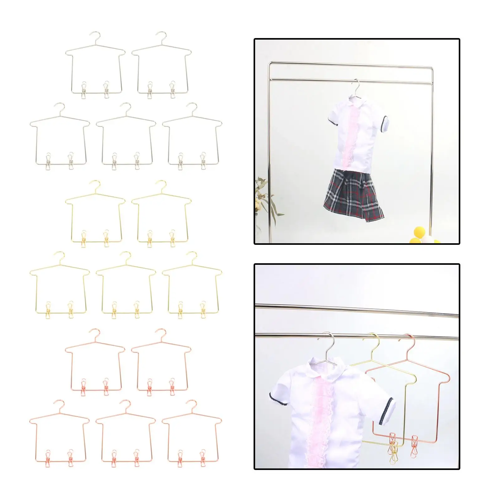 5Pcs 1/3 BJD Dolls Clothes Hanger Doll House Coat Rack Micro Landscape