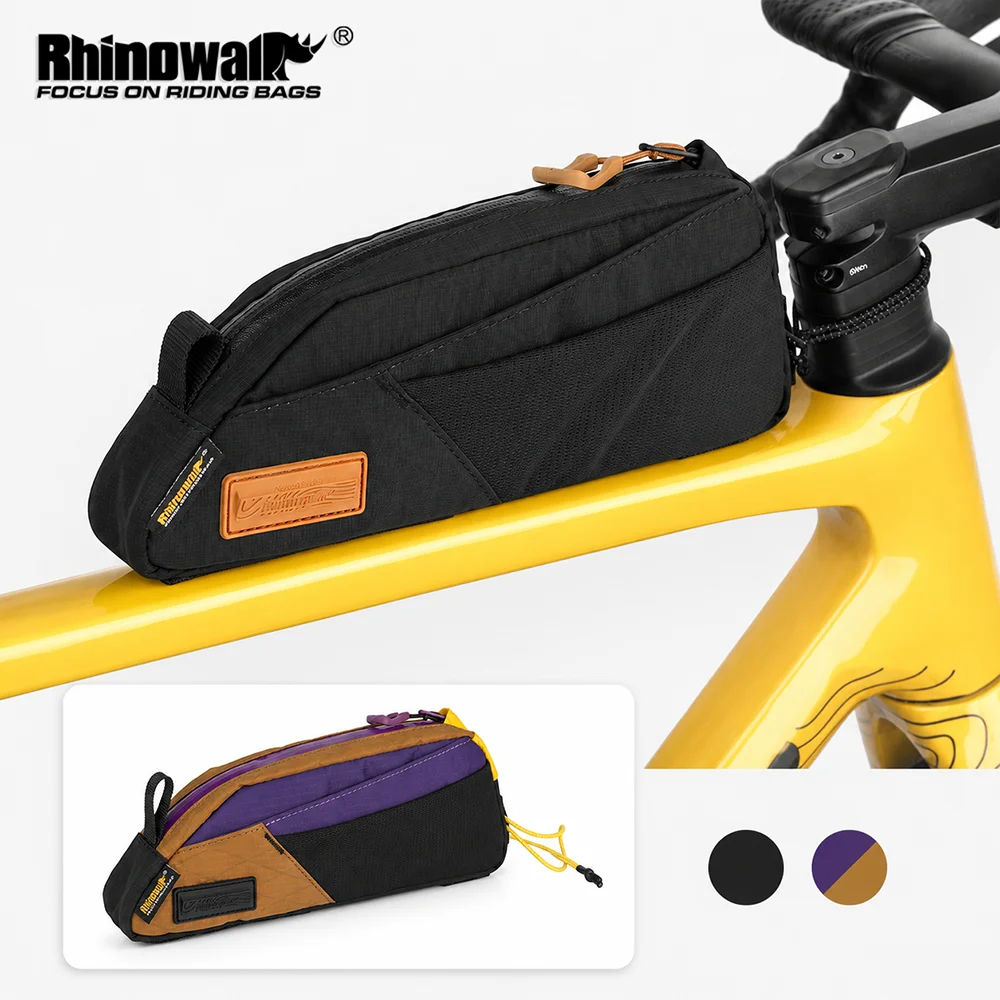 Rhinowalk Bicke Tube Bag Frame Phone Storage Bag 0.9L Support Strap Bolt Mounting Suitable for Road Bike Cycling Accessories