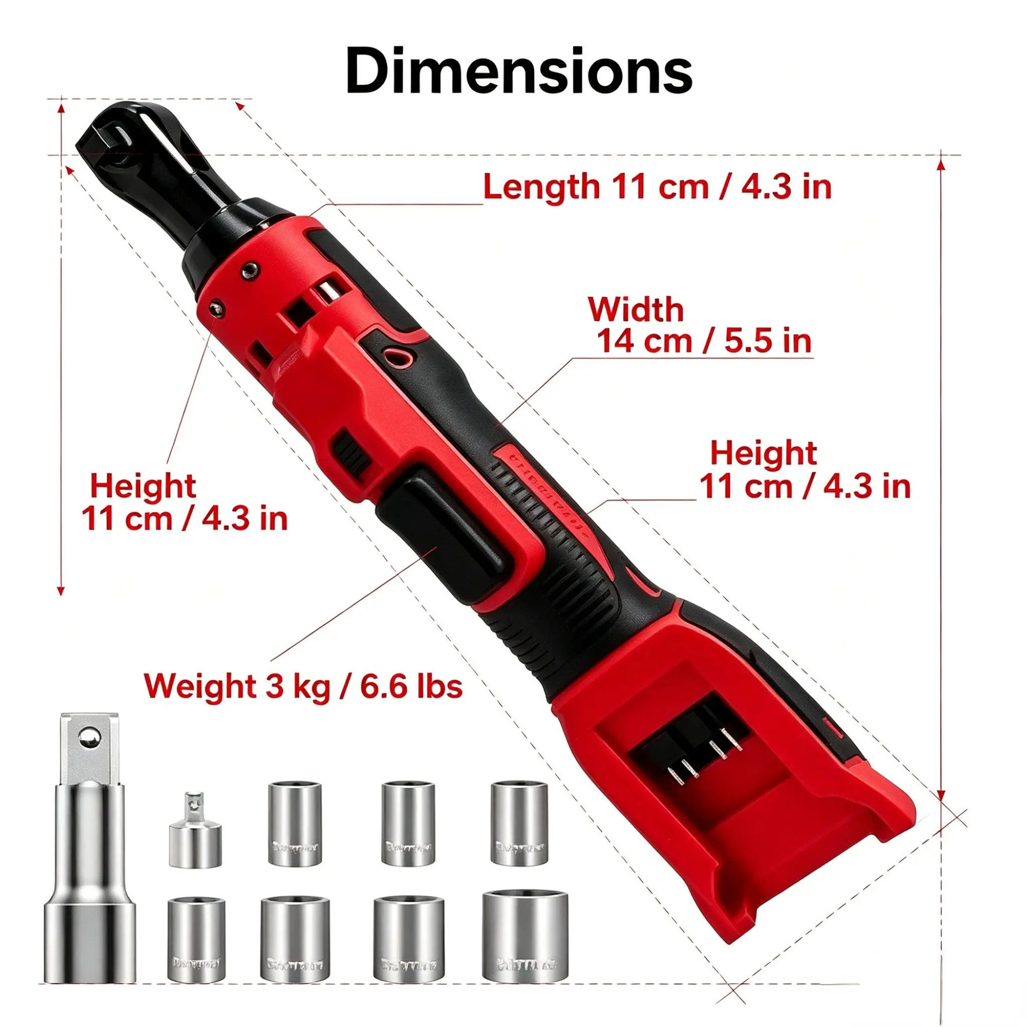 Brushed ratchet wrench M-WALK Extended Electric Ratchet Wrench High Torque 3/8