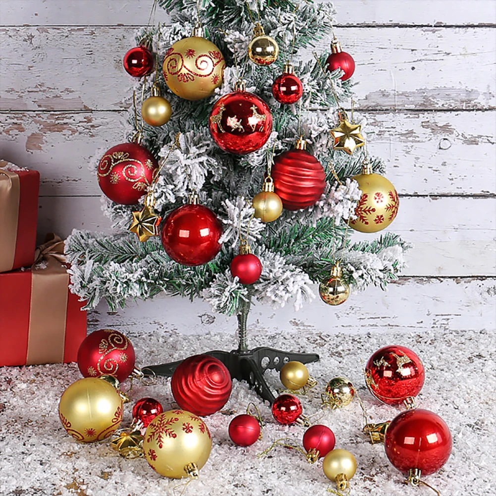 Adornos para árbol de Navidad, adorno colgante inastillable de 2,4 pulgadas/1,2 pulgadas para vacaciones, boda, fiesta, decoración de árbol de Navidad