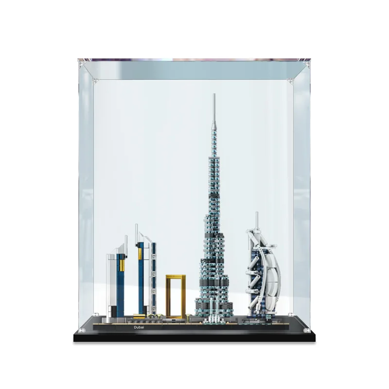 Acrylic Display Box For 21052 Dubai Skyline Dustproof Clear Display Box Showcase Kid‘s Xmas Gift Not Include The Model