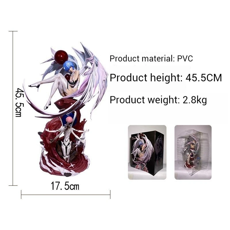 New Century Resonance Double Headed Sculpture Gospel Warrior Goddess Angel Ayanami Handmade Model Pvc Anime Sexy Girl Decoration