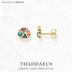 Ear Studs Colours in Paradisiacal Europe Bohemia Jewerly For Women New Gift In 925 Sterling Silver