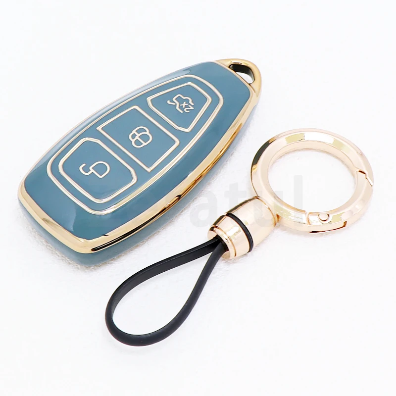 For Ford Kuga Fiesta Ecosport Transit Grand C Max Focus Mondeo TPU Auto Car Key Case Remote Keyless Shell Fob Holder Bag