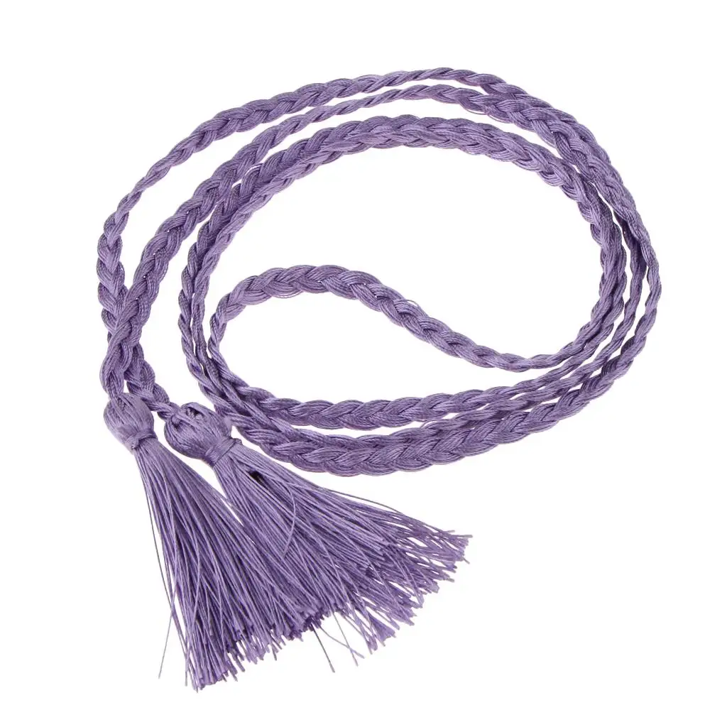 

2-6pack Women Girl Tassel Long Hair Band Rope Ring Ties Hair Accessories Purple