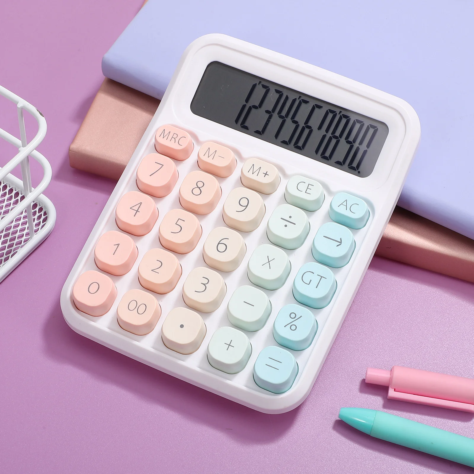

Basic Cute Colors Large Display Multi-Function Portable Sturdy Plastic Desk Calculator For Office School Simple Scientific