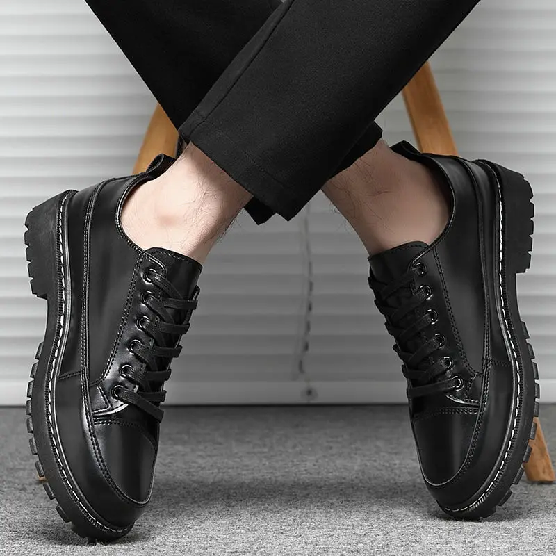 

Черные мужские туфли из мягкой кожи на шнуровке, размер 44, низкая цена, удобные элегантные слипоны из воловьей кожи, классические оригинальные мужские повседневные туфли