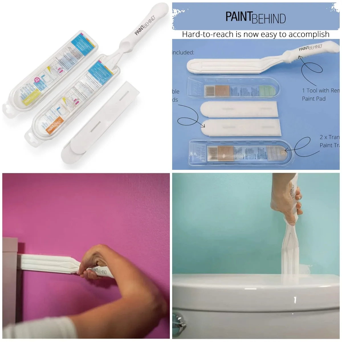 

Toilet Tool Nylon Brush & Refill Bundle - Flat Paint Brush Set for Walls, Behind Toilet, Hard-to-Reach Areas - Painting Supplies