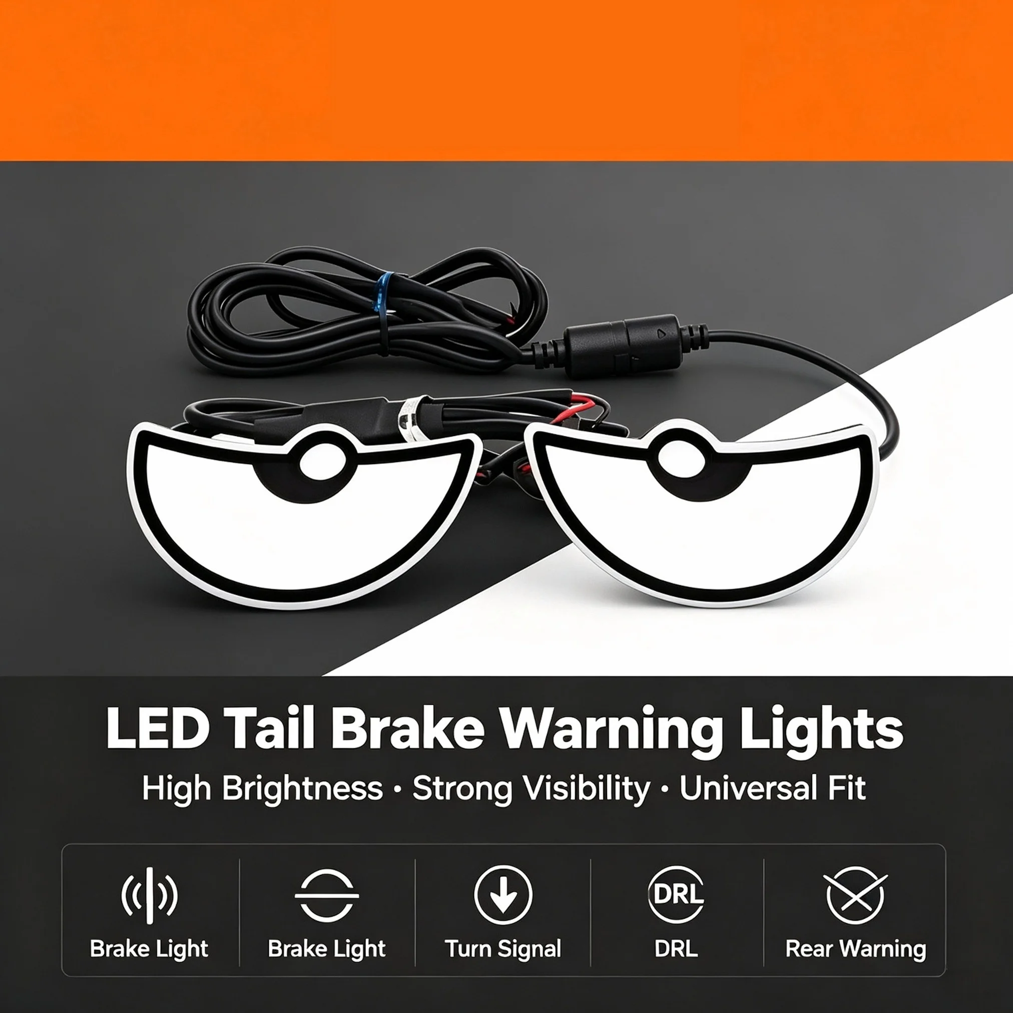 Heyword  Motorcycle Led Demon Eye Light Semicircle/Triangle Eye Turn Signal Light Dynamic Tail Lamp Mini Car Decoration Lights