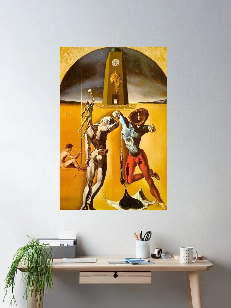 Poetry of America Salvador Dali Painting, Art Print Canvas Poster, Living Room Decor, Home Wall Picture