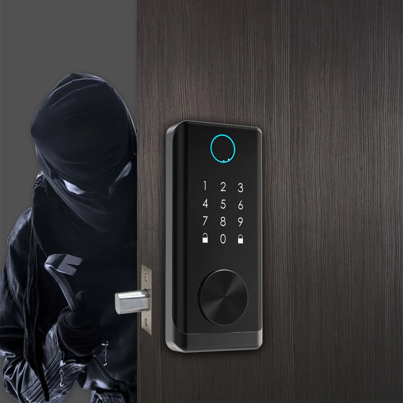 YiHESZ TTLOCK/تويا نظام قفل الباب ببصمة الإصبع قفل المدمج في مستشعر الباب قفل السيارات بلوتوث كلمة السر IC بطاقة ديدبولت الذكية قفل بمزلاج