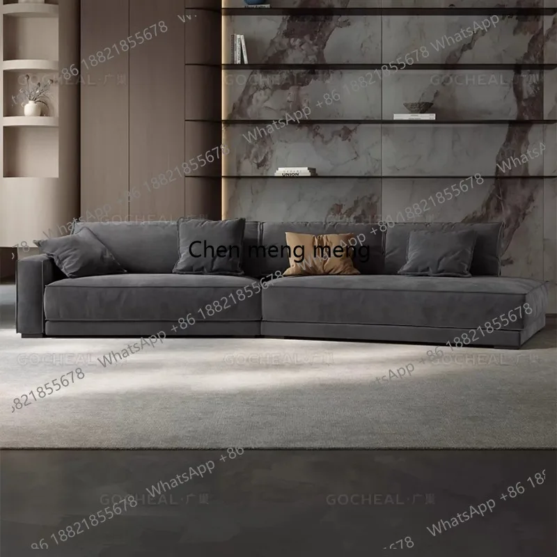 Fabric sofa Italian minimalist arc combination large corner sofa living room matte cloth