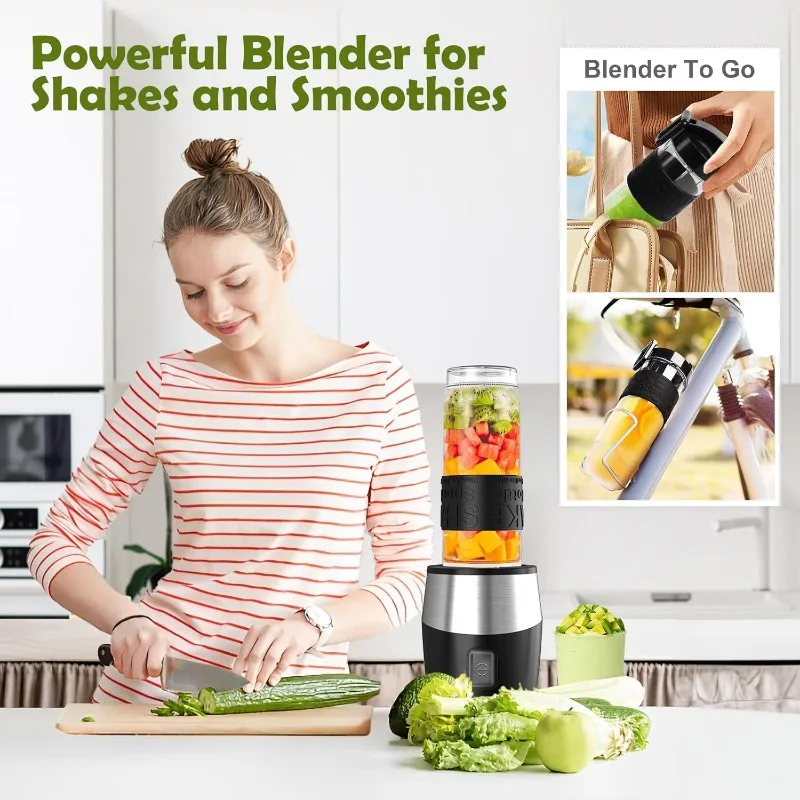 Blender and Food Processor Combo, Blender for Shakes and Smoothies, Personal Blender Small Blender, Suitable for Kitchen, Home