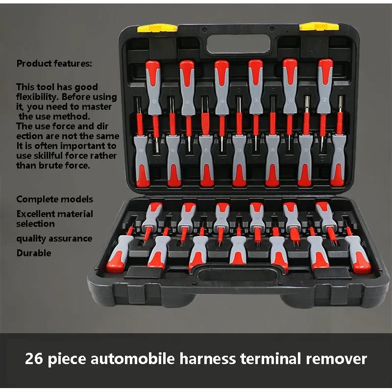 New Small 26 Pieces Terminal Disassembly Needle Extractor Wire Harness Plug Unlocking Tool Circuit Pull Out Key Circuit Disassem