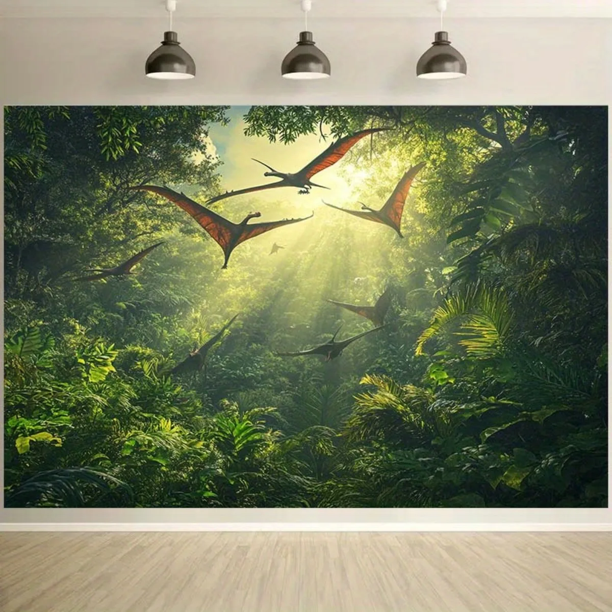 Epic Dinosaur Jungle Tapestry Tropical Rainforest Mural Wall Decor Large Safari Nature Print for Living Room Nursery Room Hangin
