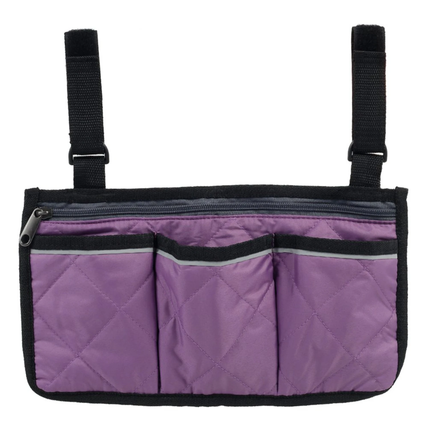 Wheelchair Armrest Side Bag Walker Accessory Organizer Bag with Reflective Stripes Waterproof Storage Pouches for Any Wheelchair