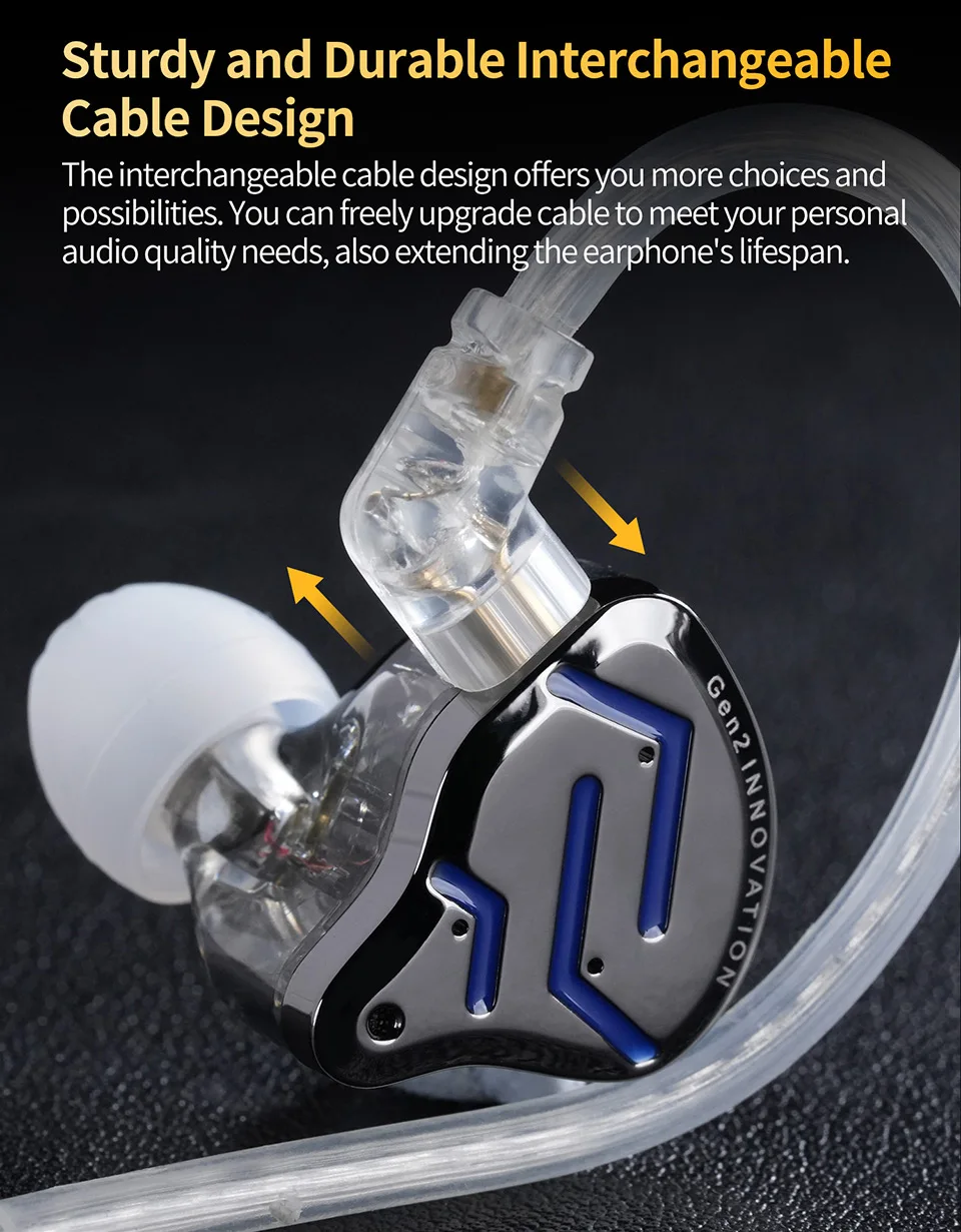 KZ ZSN Pro 2 1BA+1DD Hybrid-Kopfhörer, In-Ear-Kopfhörer, HIFI-Bass-Ohrhörer, Metall-Monitor-Kopfhörer, Sport-Headset, KZ ZSNPro 2, ZSNPRO2 – Detail 8