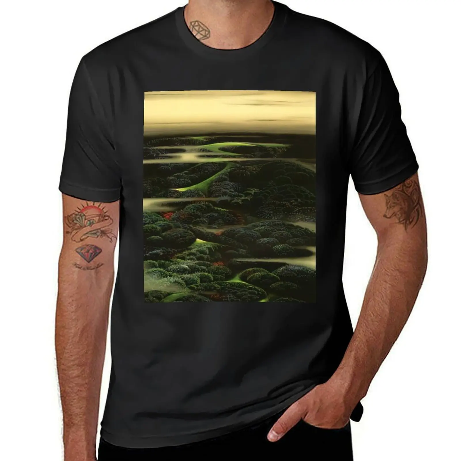 Eyvind Earle T-Shirt summer top vintage quick-drying heavy weight t shirts for men