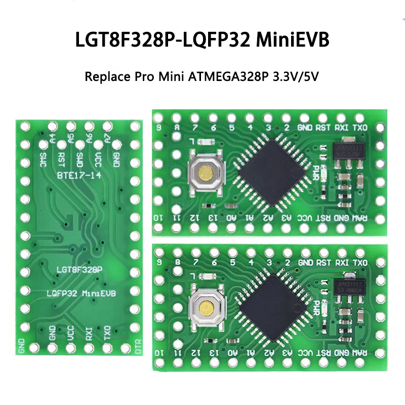 LGT8F328P LQFP32 MiniEVB 3.3V / 5V Replaces Pro Mini ATMEGA328P Fully Compatible For Arduino USE HT42B534-1 Driver