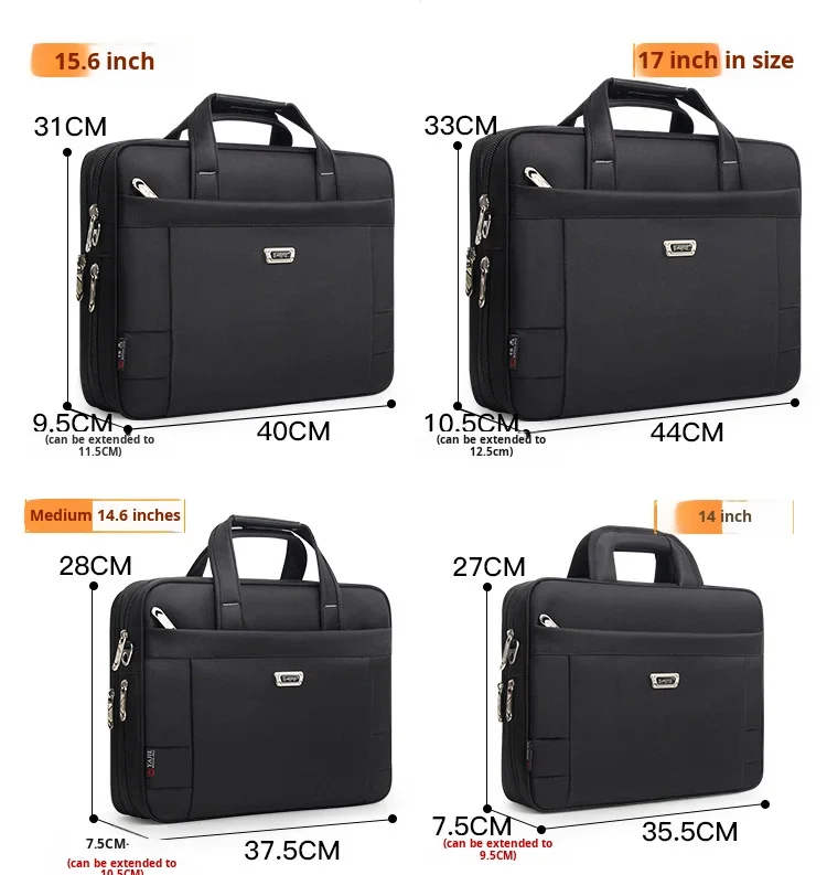 Large Capacity Briefcase Bag Men Business 17 15.6 14 inch Laptop Bag Shoulder  Canvas Handbags Messenger Work Tote Bag