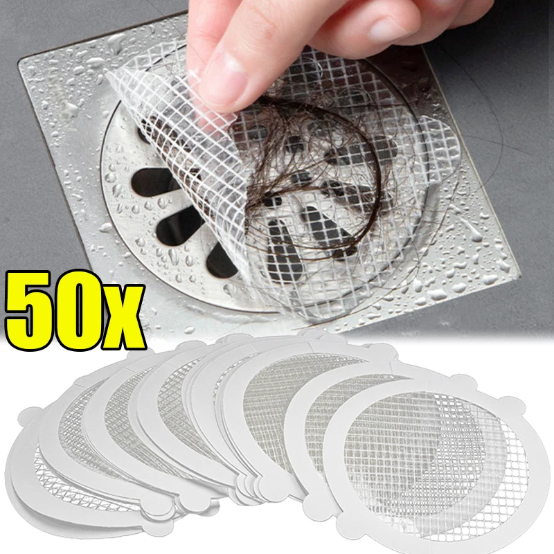 

Disposable Anti-blocking Filter Floor Drain Sticker Mesh Hair Catcher Stopper Shower Drain Cover Kitchen Bathroom Sink Blocker