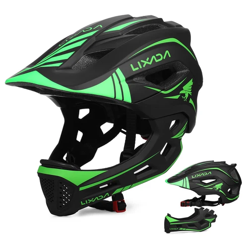 Lixada-casco de cara completa para niños, casco de seguridad deportivo desmontable para bicicleta, equipo de protección para ciclismo, patinaje sobre ruedas