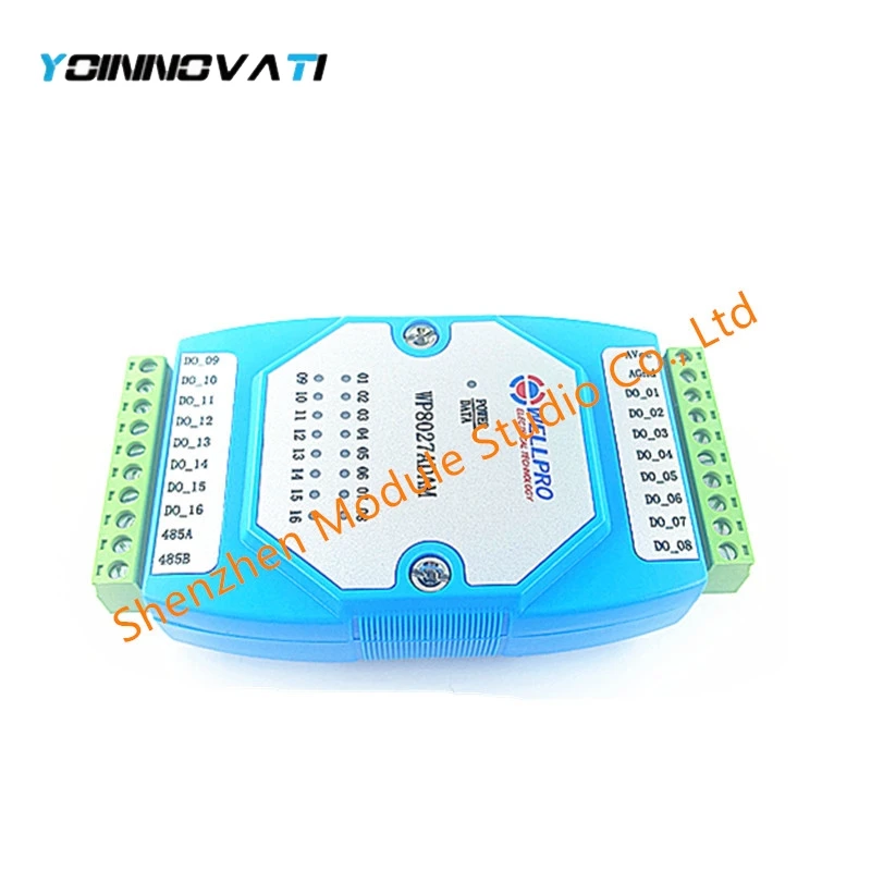 16 channels Digital output module Optocoupler isolated 16 DO RS485 MODBUS RTU communications WP8027ADAM