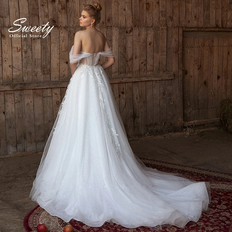 Robe de mariée de luxe en Organza soyeux, tenue de bal de princesse, col bateau, sans manches, avec fermeture éclair à l'arrière, avec des appliques