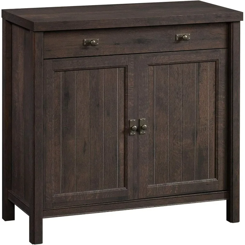 Gabinete de almacenamiento Costa Accent con puertas, base de biblioteca para aparador, en roble café