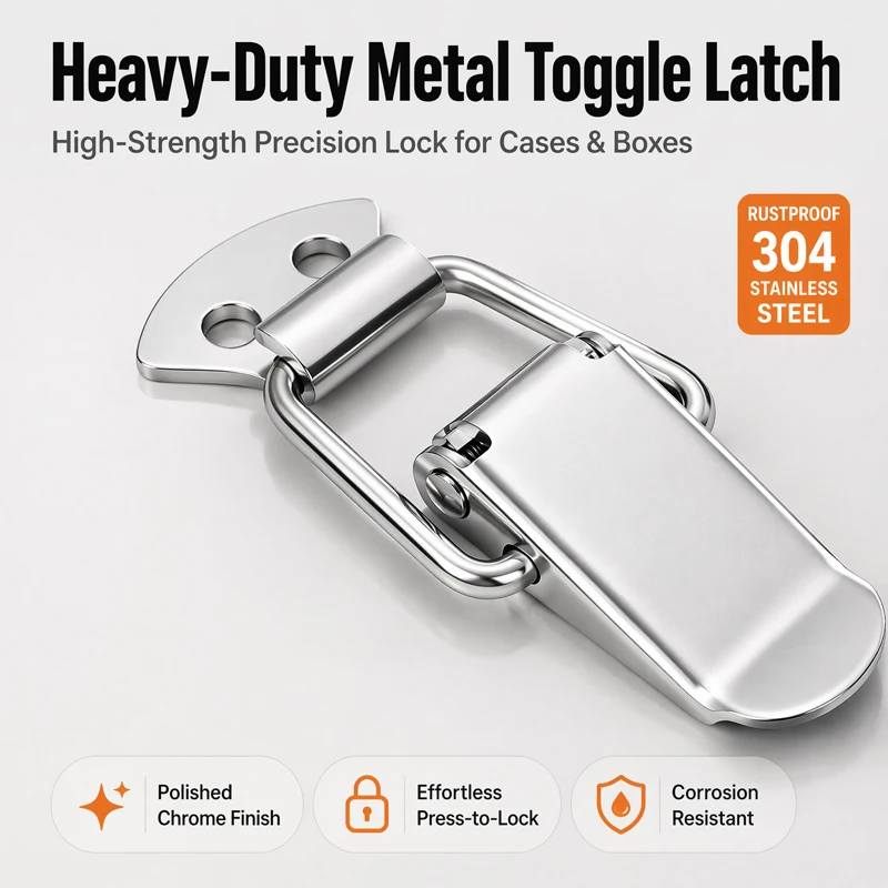 304 Toggle Latches Spring Loaded Clamp Clip Case Box Latch Catch Toggle Tension Lock Lever Clasp Closures Crate Lock Snap
