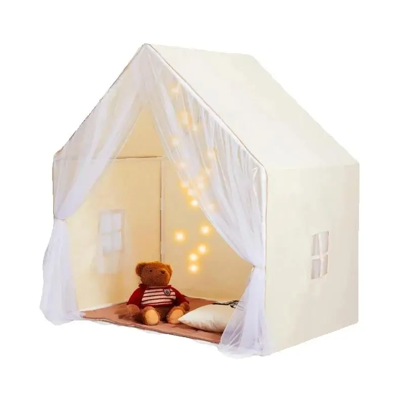 

SucceBuy Kids Play Tent Kids Tent for Kids 1-5 Years Old Toddler Tent Mat and Tent Lamp Tent for Kids with Windows Yurt Tent