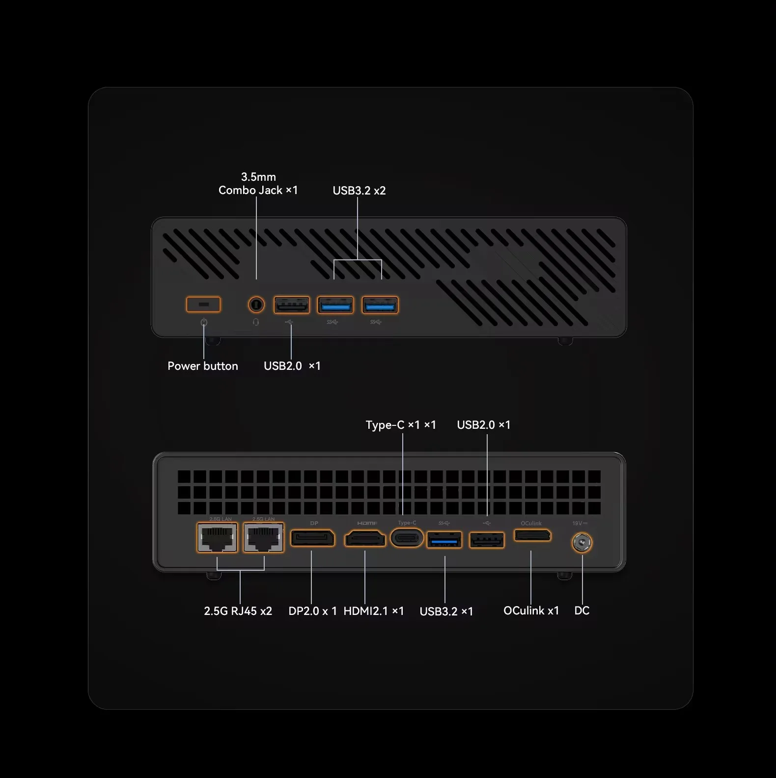 MINISFORUM 워크스테이션 MS-A1 미니 컴퓨터, AMD Ryzen 9 7950X, 7 8700G Oculink 4 * NVMe 2*2.5G LAN 2 * DDR5, Windows 11, 게임용 PC, WiFi6