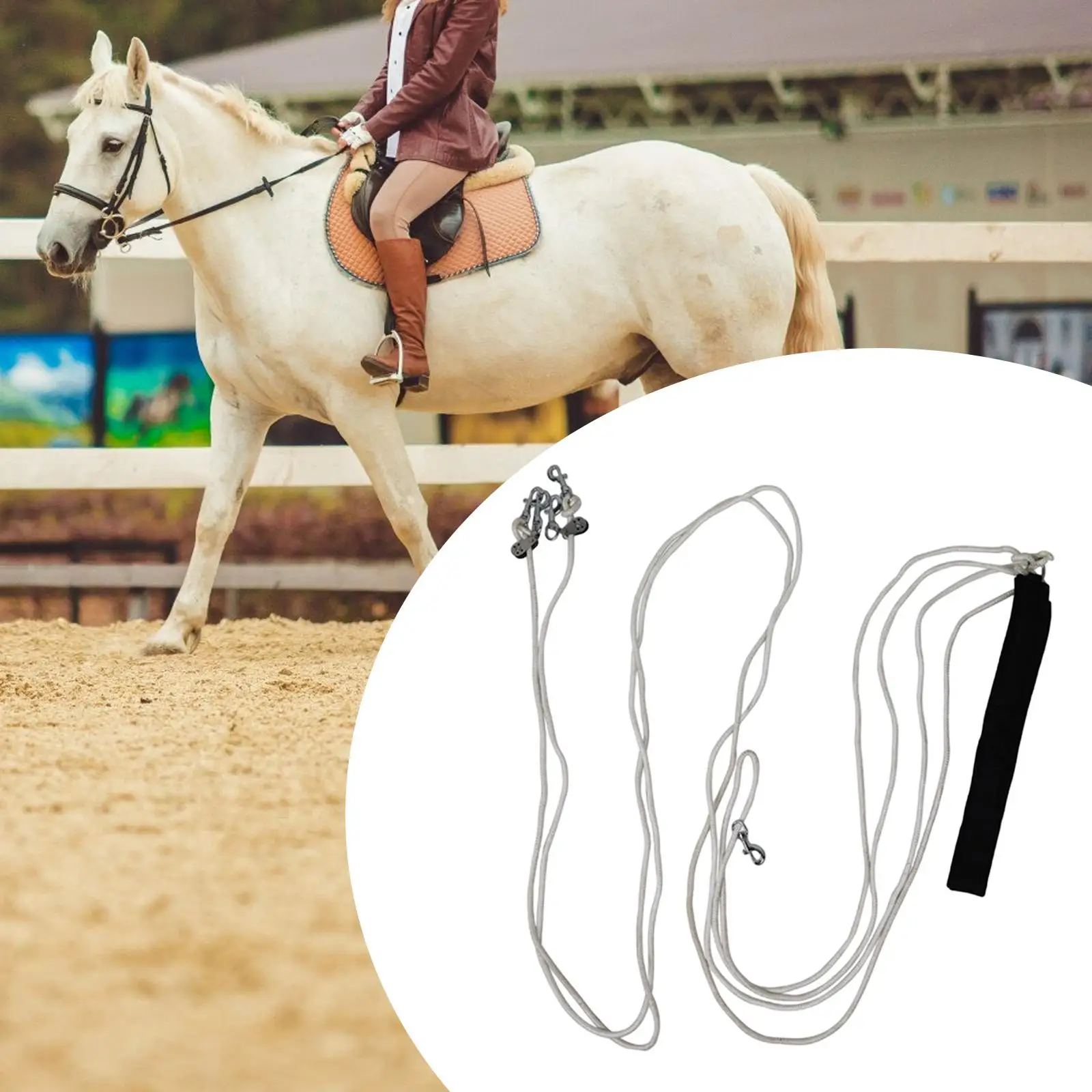 Cuerda de plomo para caballo, línea de salto, entrenamiento líder, Rein trenzado, práctico Control de caballos, accesorio rápido de caballito para caballos