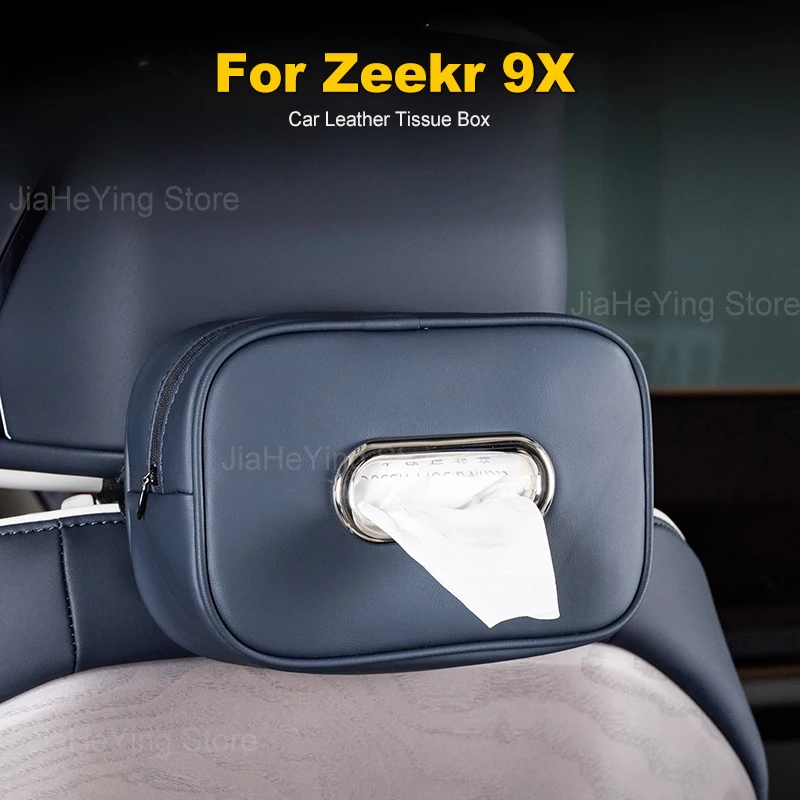 

For Zeekr 9X Original Car Same Color Leather Tissue Box Car Paper Bag Hanging Bag Interior Accessories