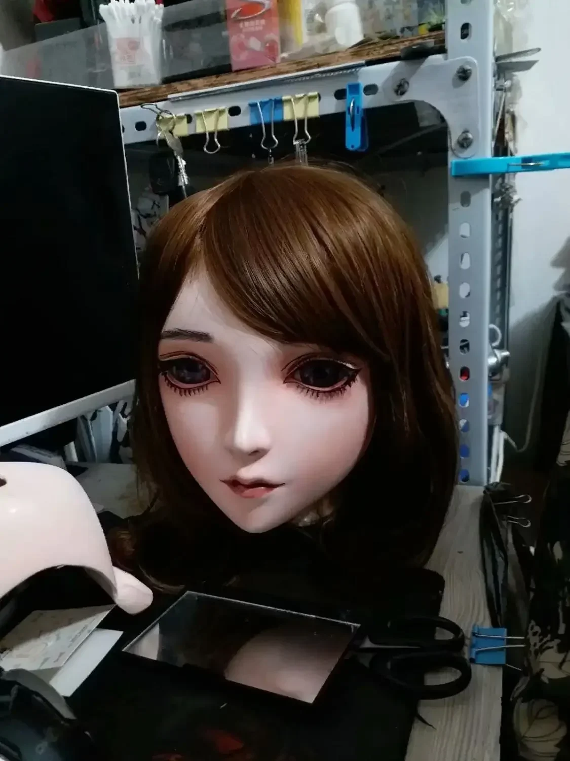 (NUEVO-25) BJD Kigurumi transexuales maquillaje de belleza Cosplay máscara de silicona Anime máscaras de Kigurumi muñeca travesti