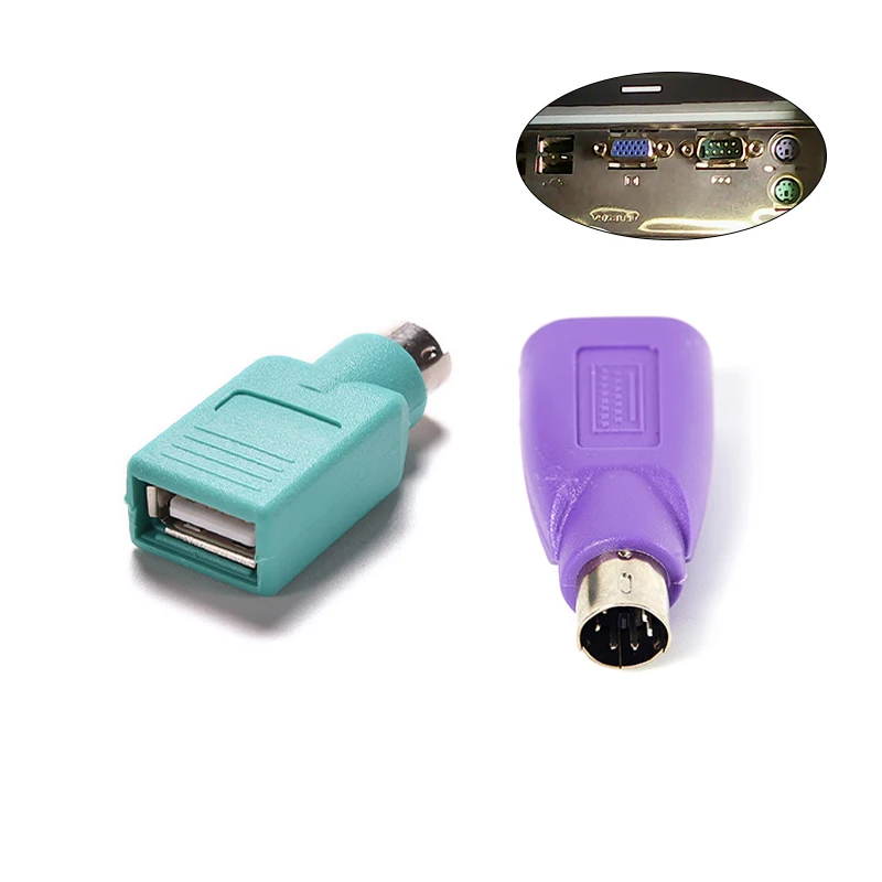 

1pcs Converter Keyboard Mouse For PS2 PS/2 To USB Adapter Converter For Usb Keyboard Mouse Accessories Purple +Green